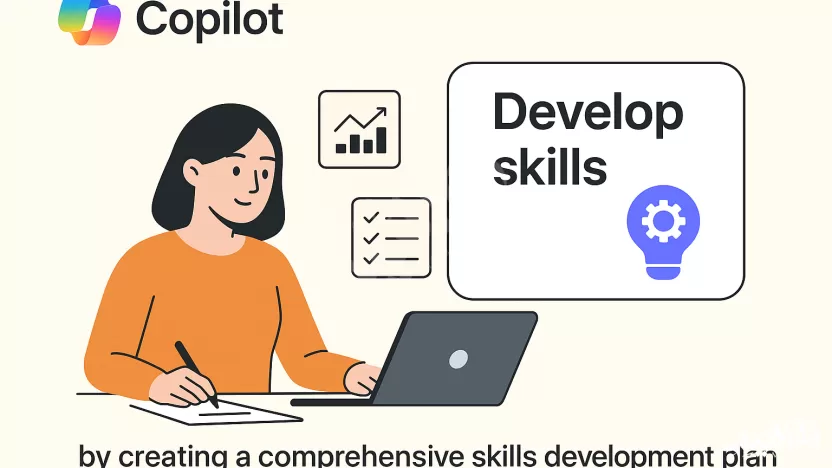 كيف يمكن للمستخدم البدء في تعزيز المهارات باستخدام microsoft copilot ؟