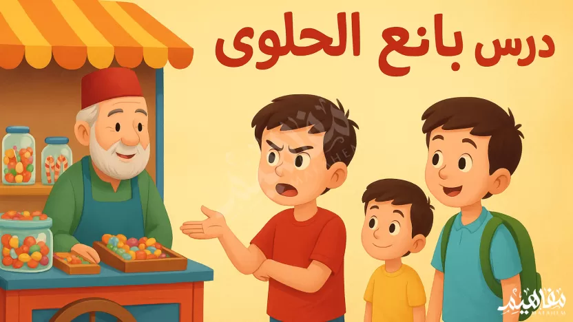 حل أسئلة درس بائع الحلوى