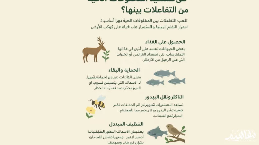 كيف تستفيد المخلوقات الحية من التفاعلات بينها؟