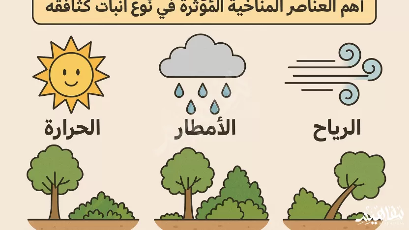 أهم العناصر المناخية المؤثرة في نوع النبات وكثافته أهم العناصر المناخية المؤثرة في نوع النبات وكثافته