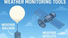من أدوات رصد الطقس بالون الطقس والقمر الصناعي