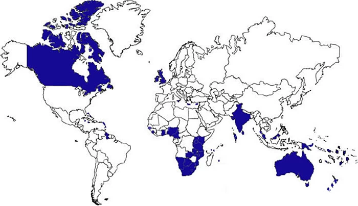 خريطة دول الكومنولث خريطة دول الكومنولث