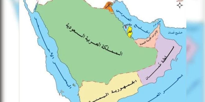 خريطة شبه الجزيرة العربية