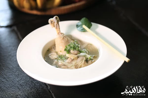 The child ate chicken soup