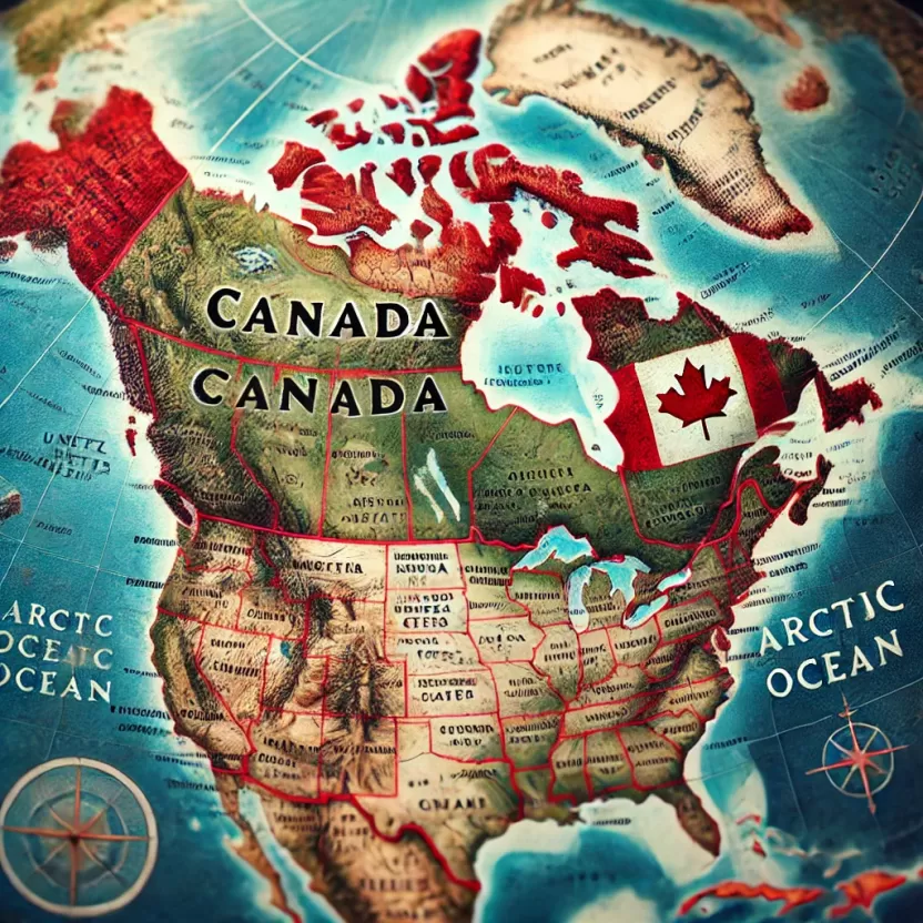 خريطة كندا والدول المجاورة خريطة كندا والدول المجاورة
