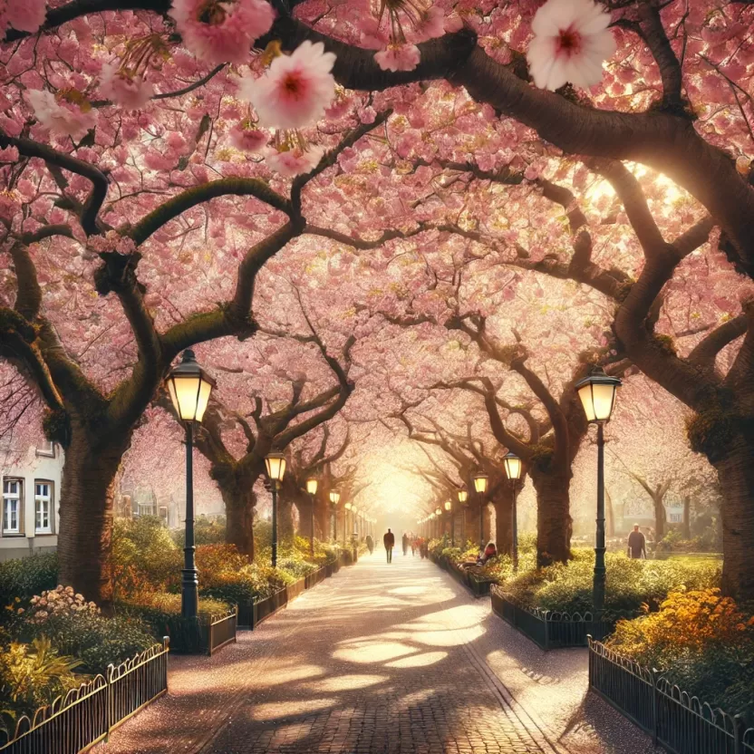 صورة عن نفق أشجار الكرز في بون الألمانية صورة عن نفق أشجار الكرز في بون الألمانية