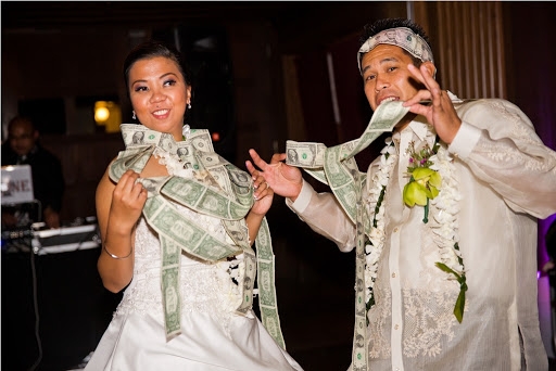 تعليق المال على العروس